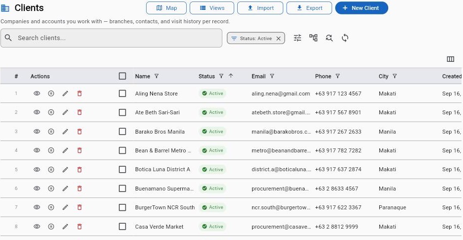 Raios360 — Client Database
